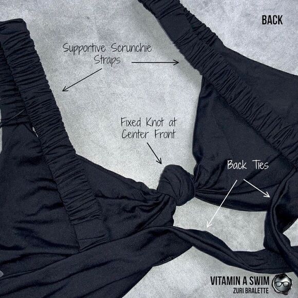 VITAMIN A SWIM SUSTAINABLY MADE ZURI BIKINI 2 PIECE SWIMSUIT SET IN BLACK NEW - Picture 8 of 16